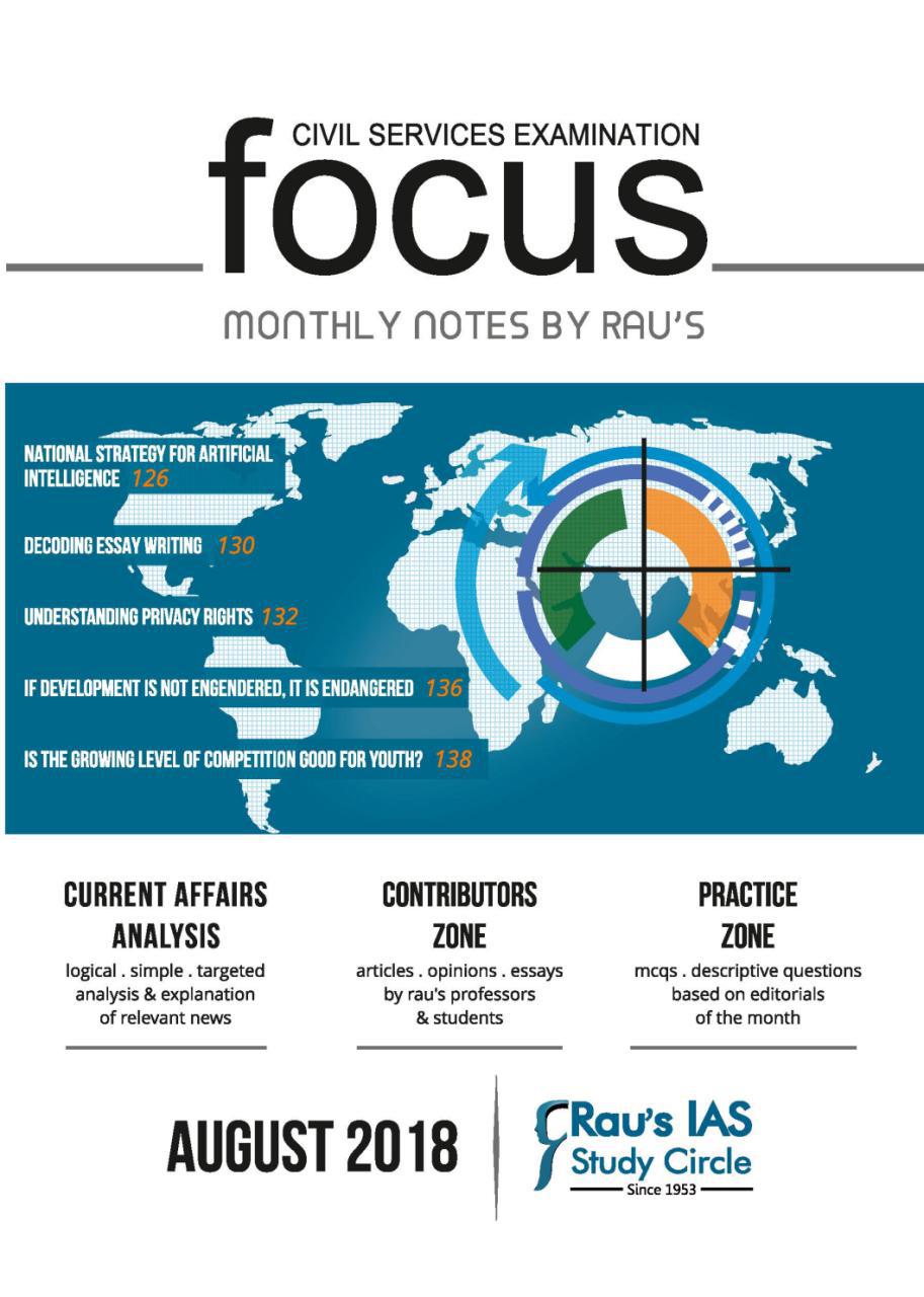 Rau's IAS Focus Monthly Current Affairs magazine August 2018