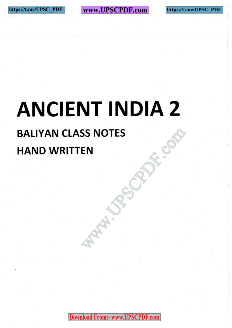 Baliyan Ancient History Notes Download