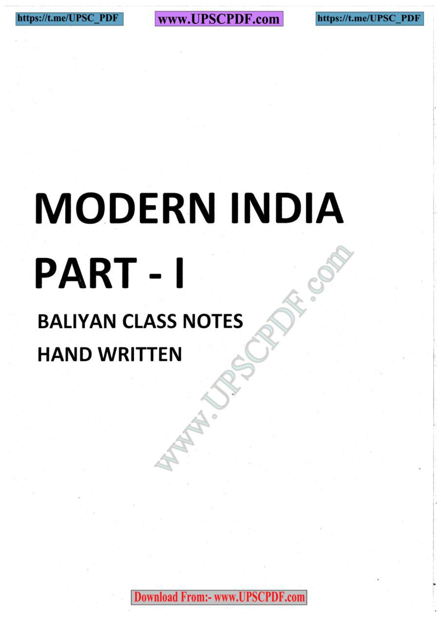 Baliyan Modern History Notes Part 2 Download