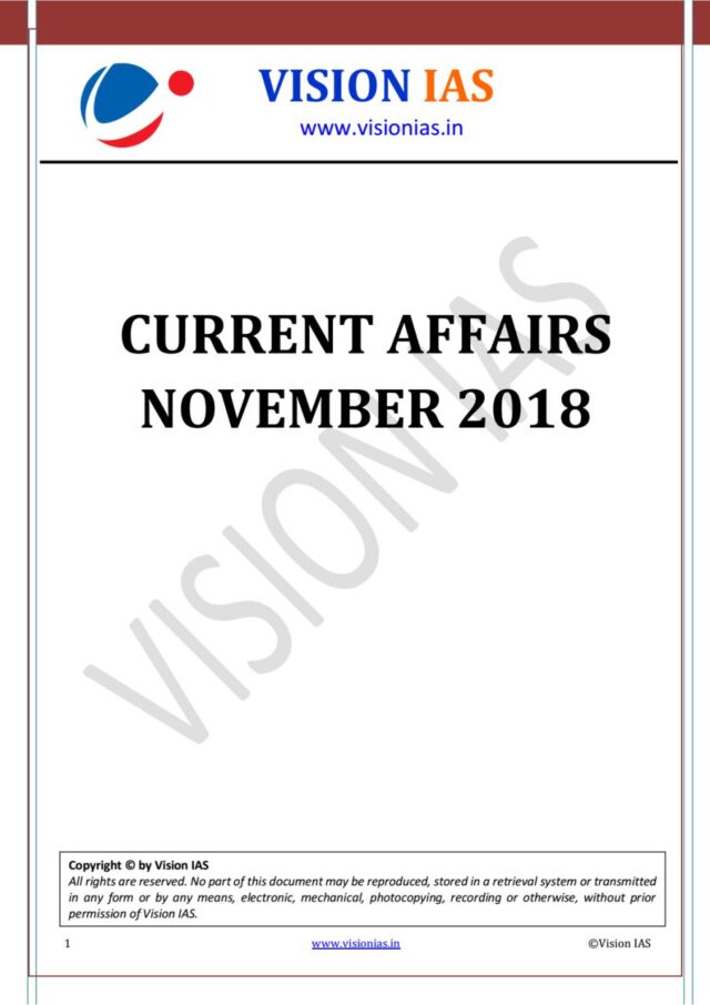Vision IAS Monthly Current Affairs November 2018