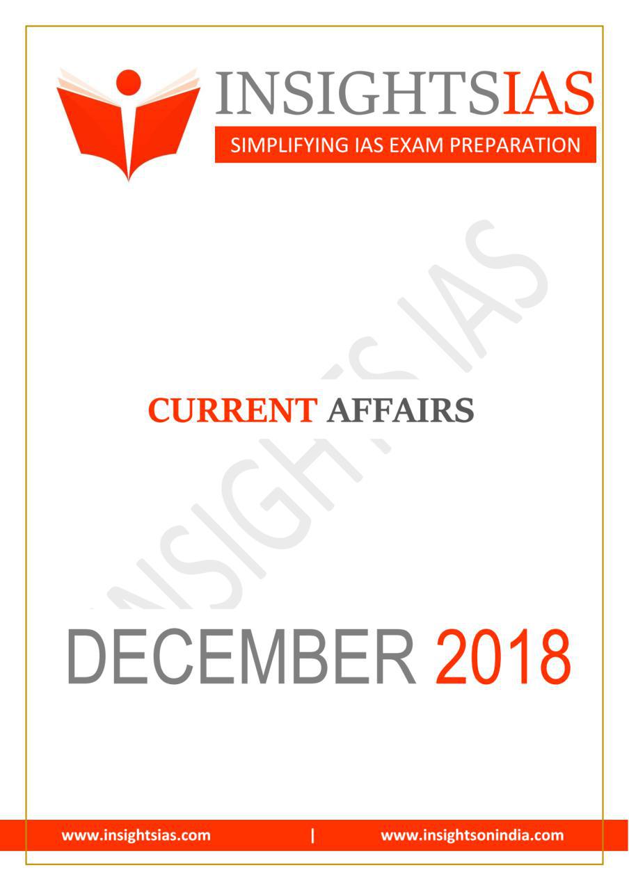 Insights IAS Current Affairs December 2018 PDF Download