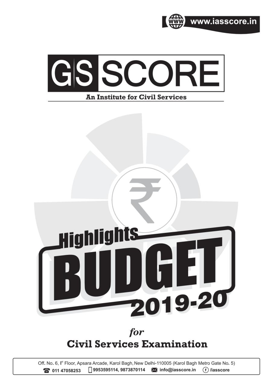 Budget Highlights 2019-2020 by GS Score PDF