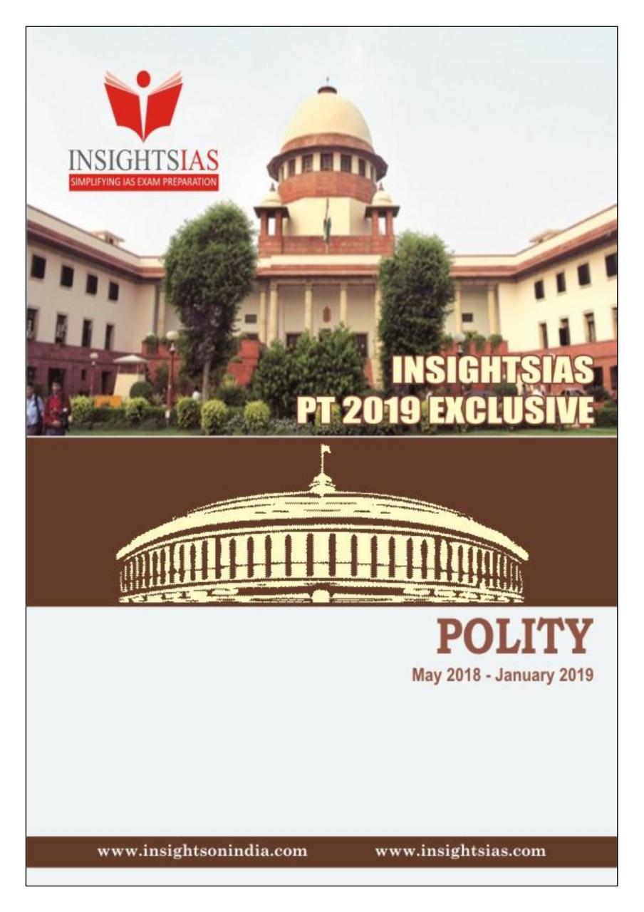 Insight IAS Prelims 2019 Polity Revision Module PDF