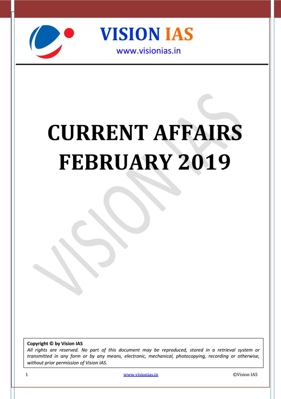Vision IAS Current Affairs February 2019
