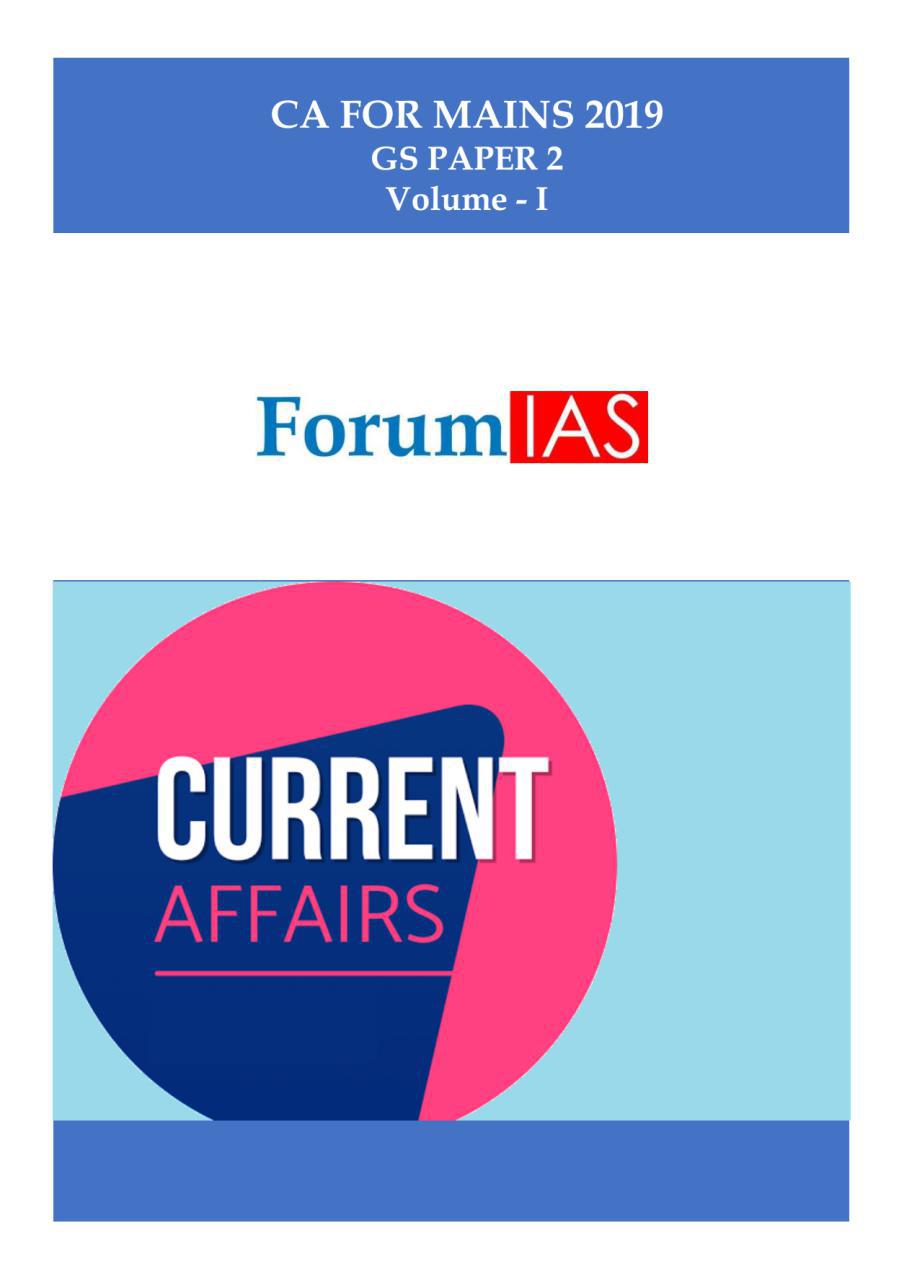 ForumIAS Current Affairs Handouts Mains 2019 Part 1