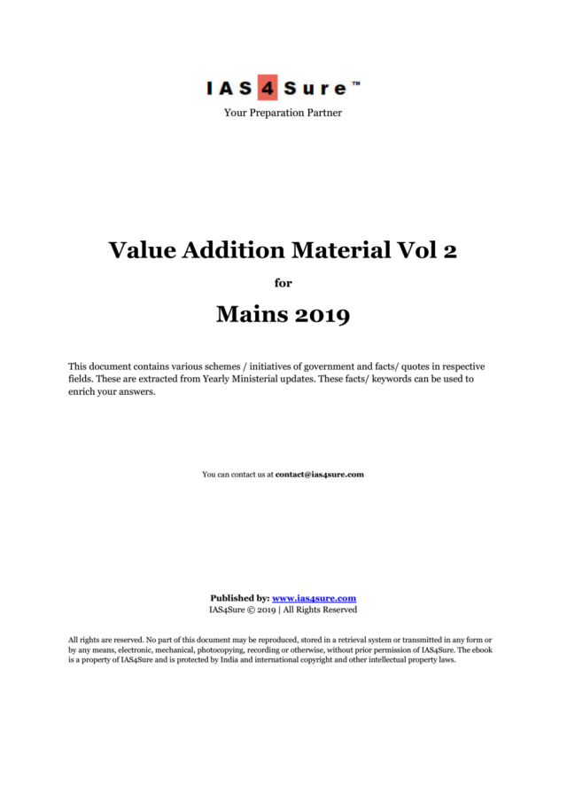 IAS4Sure Mains 2019 Value Added Material Volume 2 PDF