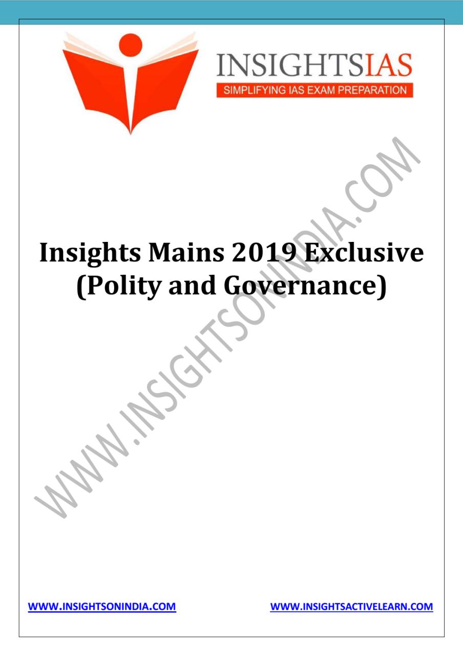 Insights IAS Mains Exclusive Polity 2019 PDF