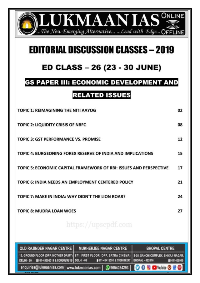 Lukmaan IAS Editorial Discussion Classes 2019 Class 26 PDF