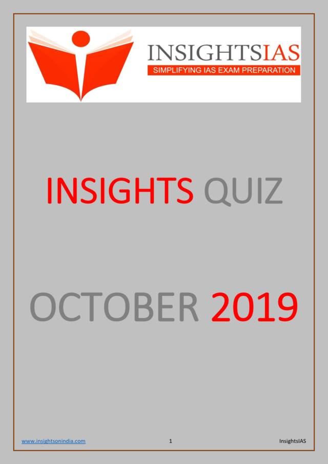 Insights IAS Quiz October 2019 PDF