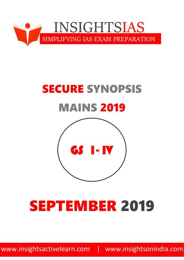 Insights IAS Secure Synopsis Compilations September 2019 PDF