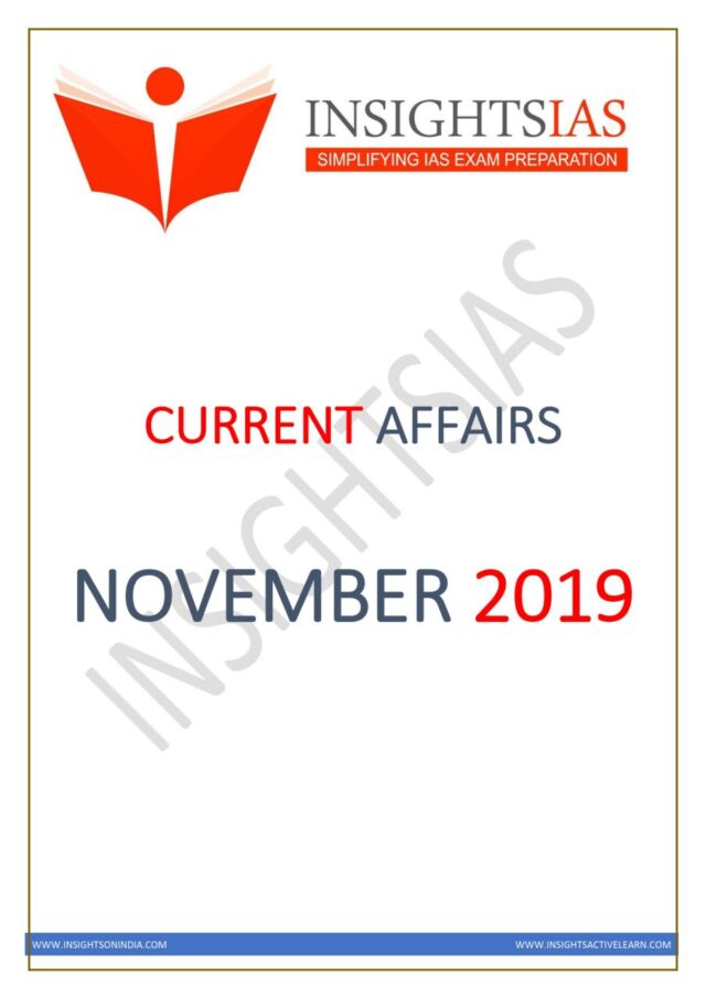 Insights IAS Current Affairs November 2019 PDF
