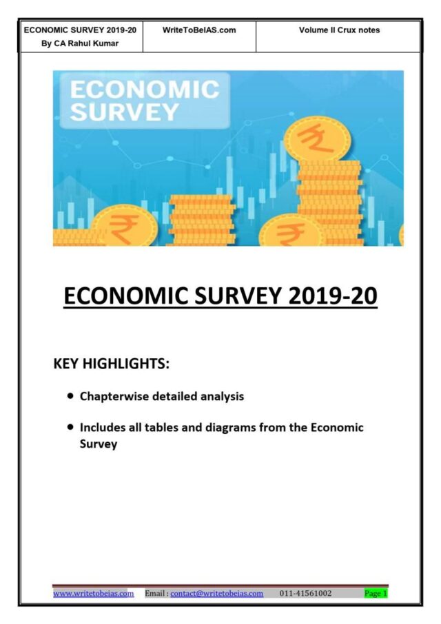 WritetobeIAS Crux of Economic Survey 2019-20