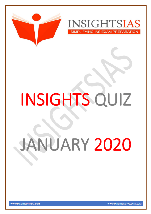 Insights IAS Quiz January 2020 PDF