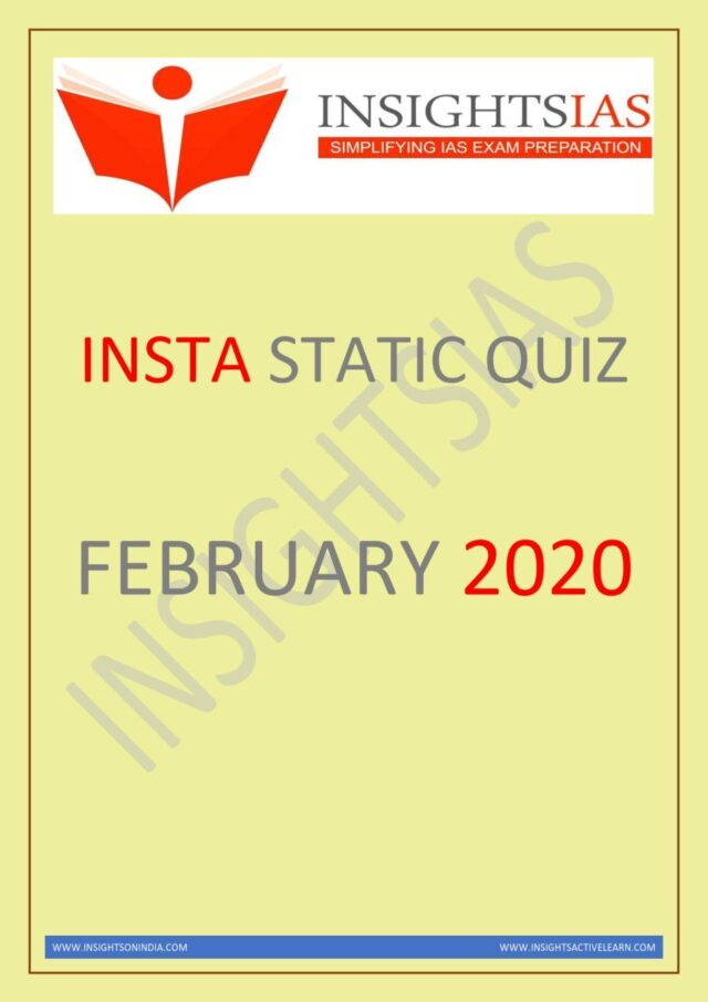 Insights IAS Static Quiz February 2020 PDF