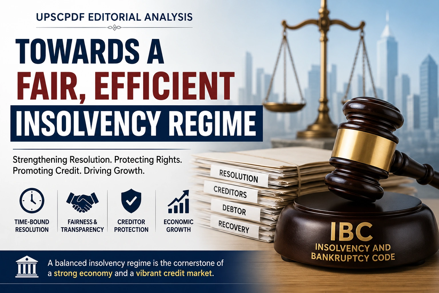 Towards a Fair and Efficient Insolvency Regime in India | UPSCPDF Editorial Analysis