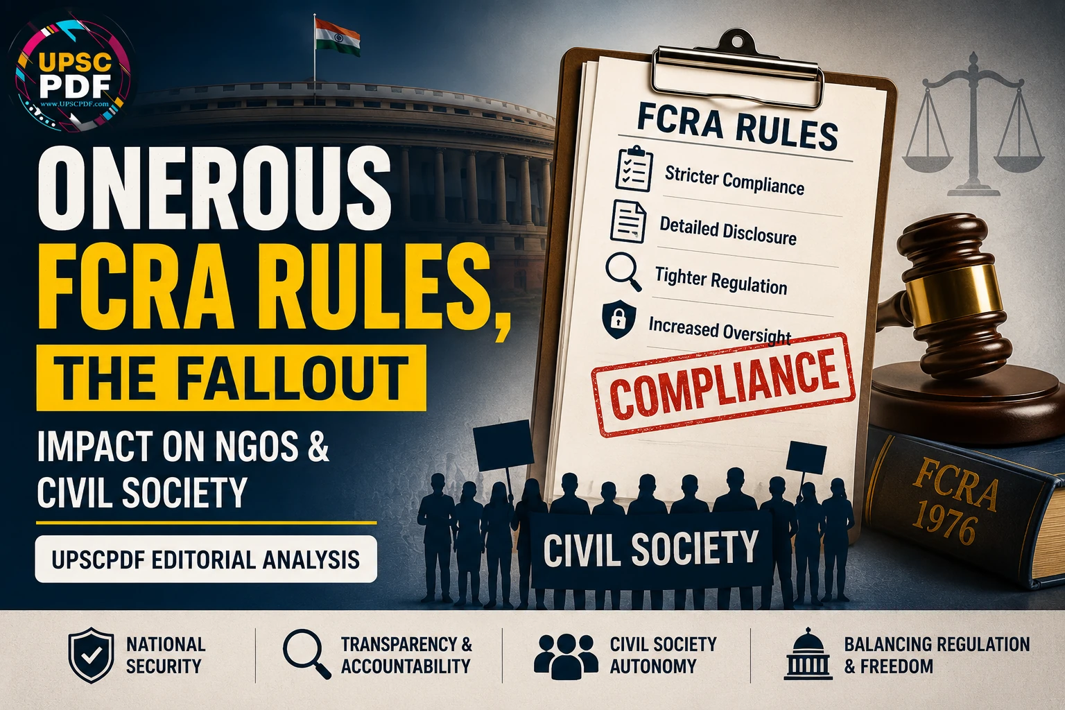 Onerous FCRA Rules and Their Impact on Civil Society: UPSCPDF Editorial Analysis