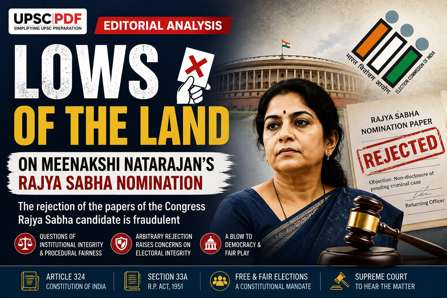 UPSCPDF Editorial Analysis | Rajya Sabha Nomination Row