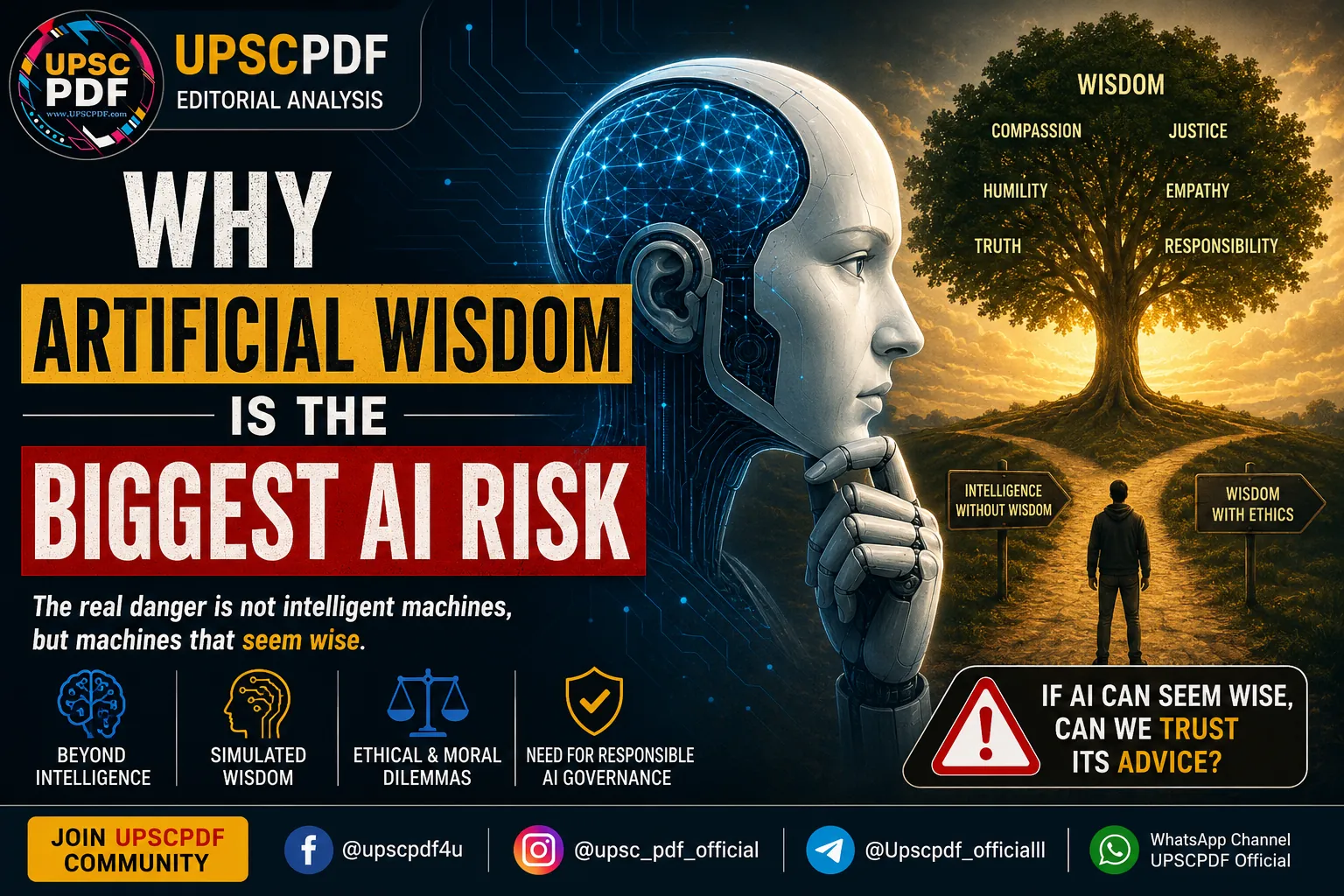 Artificial Wisdom vs Artificial Intelligence: The Real AI Risk | UPSCPDF Editorial Analysis