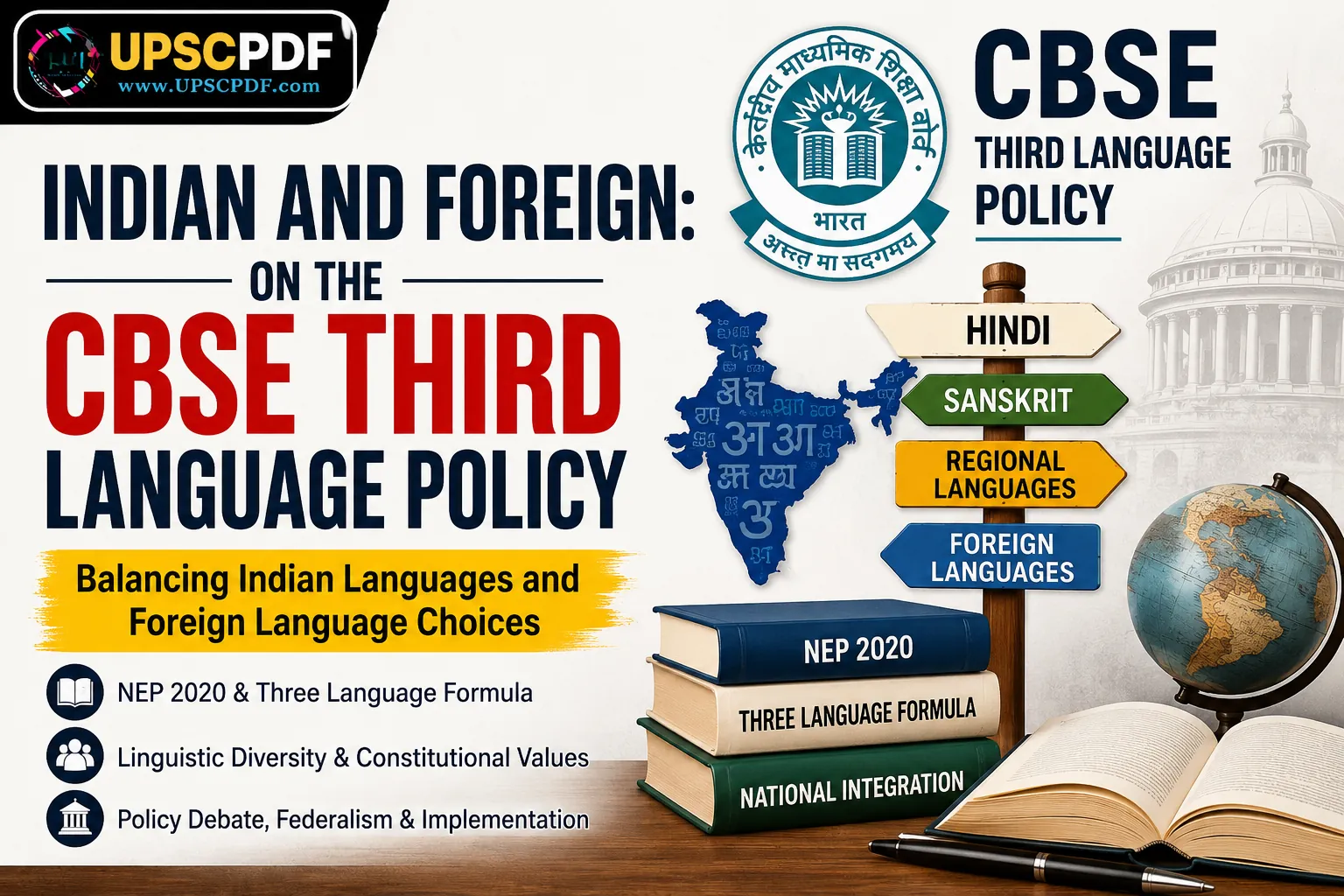 CBSE Third Language Policy: Balancing Indian Languages and Foreign Language Choices : UPSCPDF Editorial Analysis