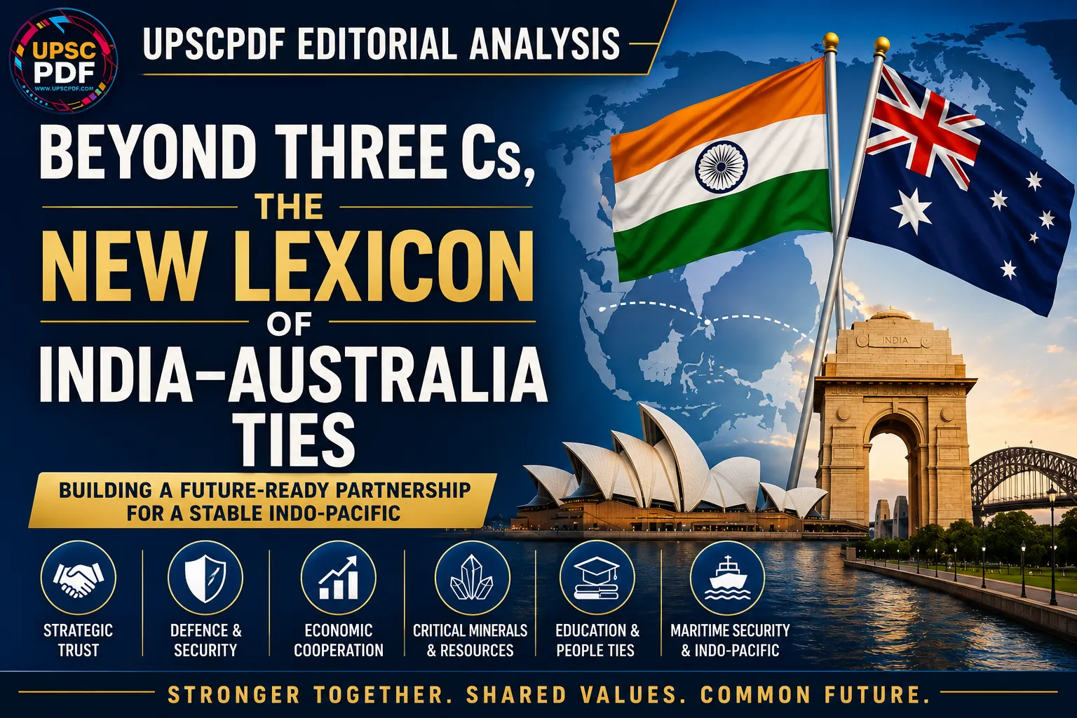 Beyond the Three Cs: Redefining India–Australia Strategic Partnership for the Indo-Pacific : UPSCPDF Editorial Analysis