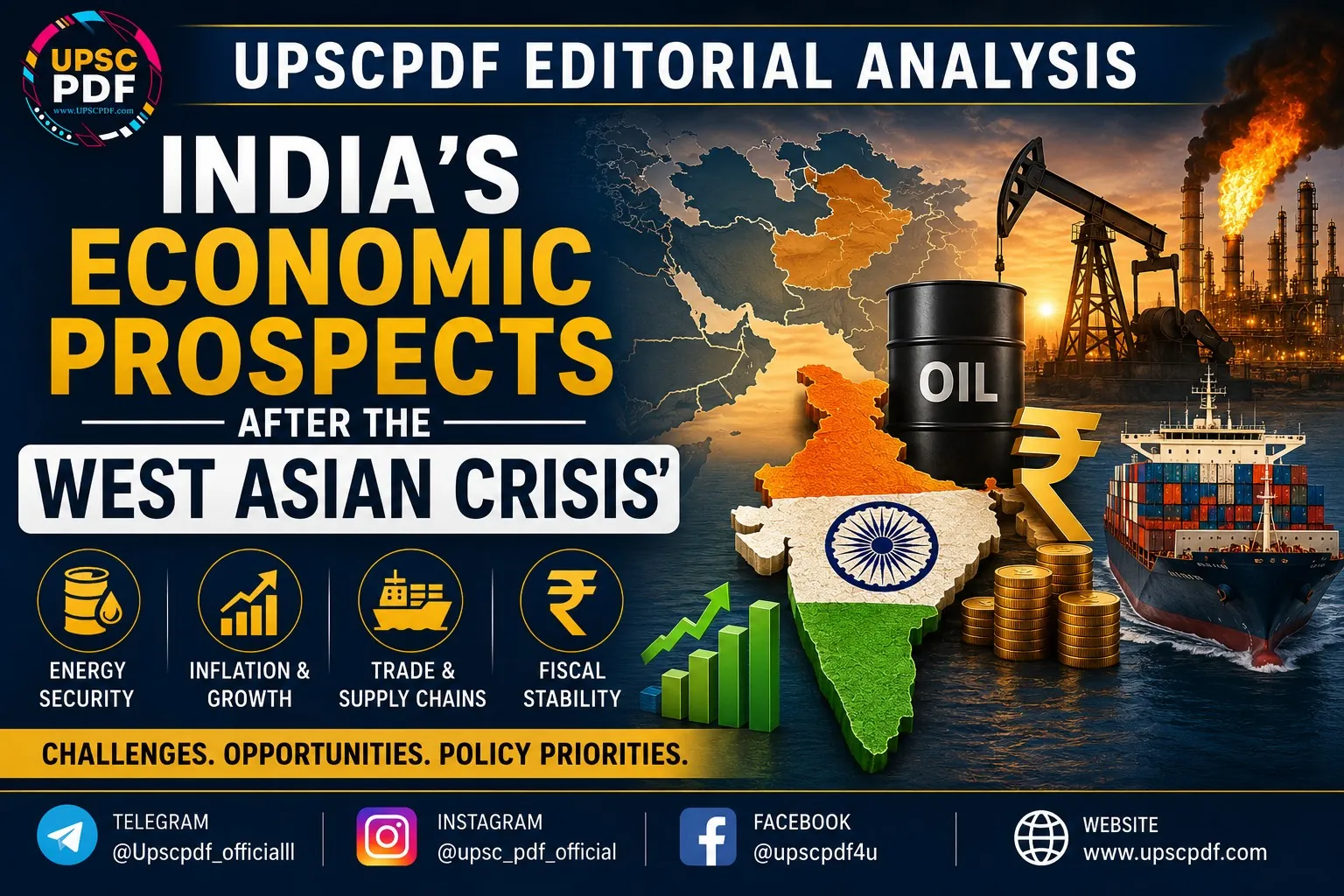 India’s Economic Outlook After the West Asian Crisis: Challenges, Opportunities & Policy Priorities : UPSCPDF Editorial Analysis