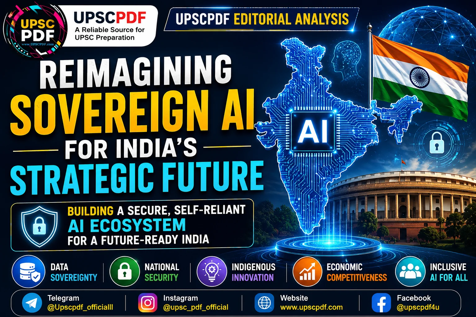Reimagining Sovereign AI for India’s Strategic Future: Building a Secure, Self-Reliant AI Ecosystem | UPSCPDF Editorial Analysis