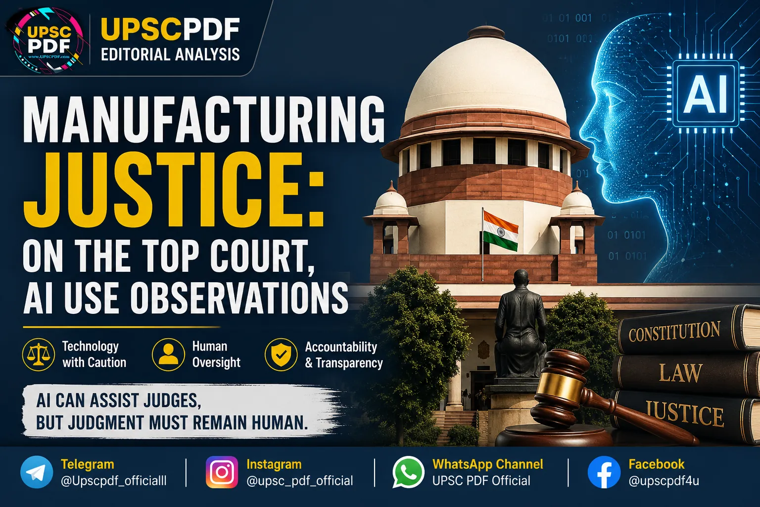 Justice in the Age of AI: Supreme Court’s Cautious Approach to Artificial Intelligence | UPSCPDF Editorial Analysis