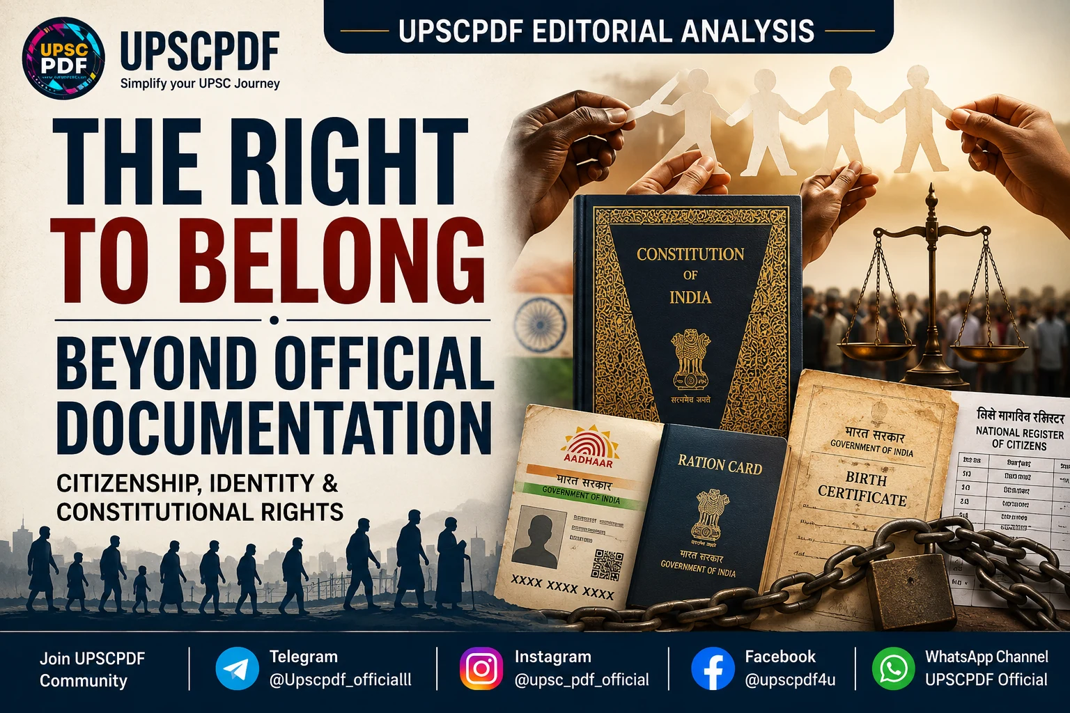 The Right to Belong Beyond Official Documentation: Citizenship, Identity & Constitutional Rights | UPSCPDF Editorial Analysis