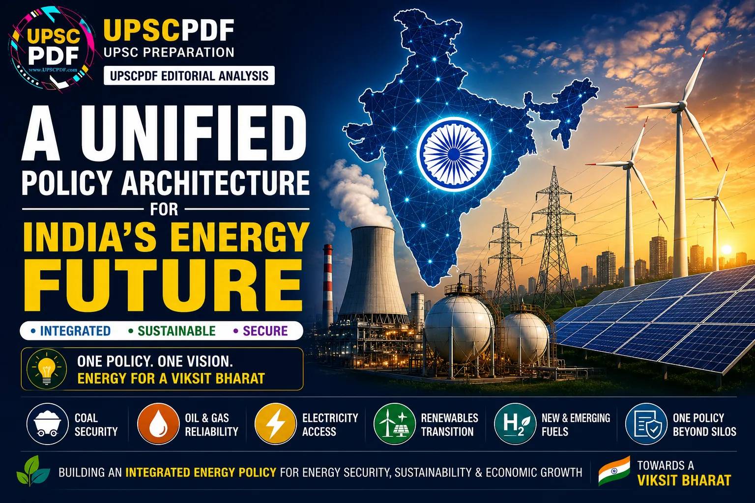 Powering Tomorrow: A Unified Policy Architecture for India’s Energy Future | UPSCPDF Editorial Analysis