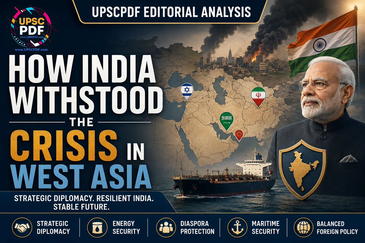 How India Withstood the West Asia Crisis: Strategic Diplomacy and Resilient Foreign Policy : UPSCPDF Editorial Analysis