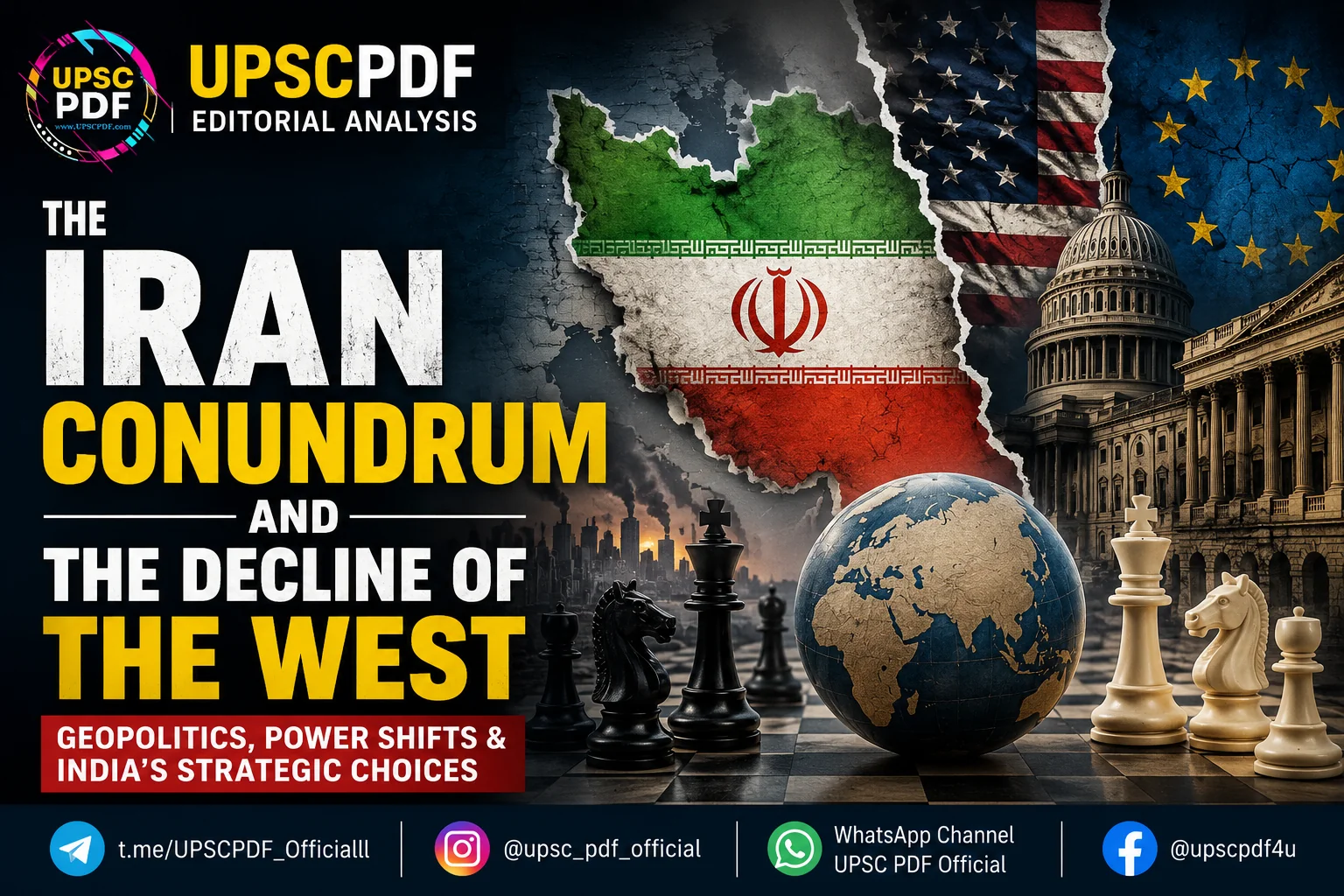 The Iran Conundrum and the Decline of the West: Geopolitics, Power Shifts & India’s Strategic Choices : UPSCPDF Editorial Analysis