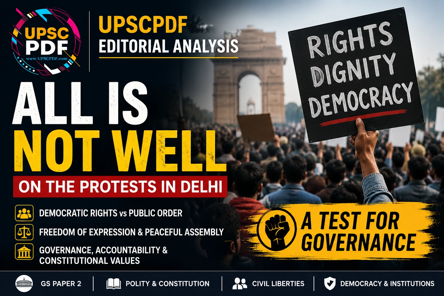 Delhi Protests and Democratic Rights: A Test for Governance : UPSCPDF Editorial Analysis