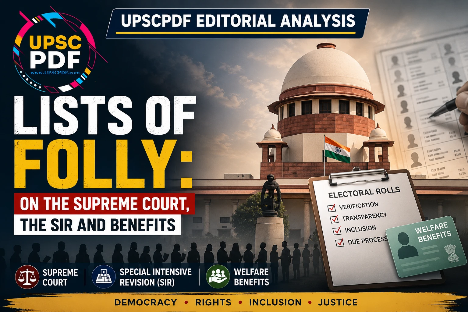 Electoral Rolls and Welfare Benefits: Supreme Court’s Warning on SIR : UPSCPDF Editorial Analysis
