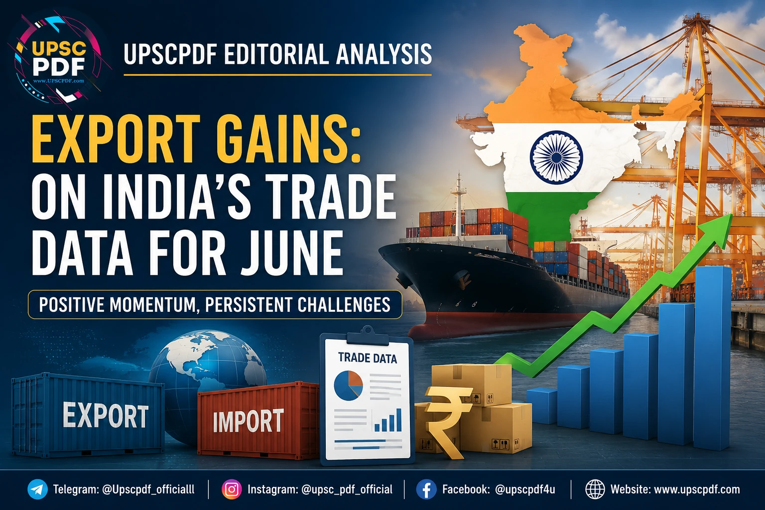 India’s Export Momentum and Trade Challenges in June: UPSCPDF Editorial Analysis