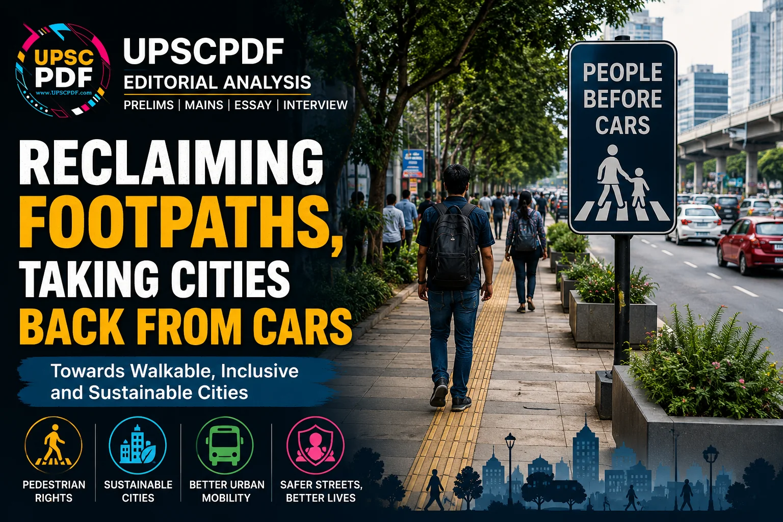 Walkable Cities, Livable Futures: UPSCPDF Editorial Analysis