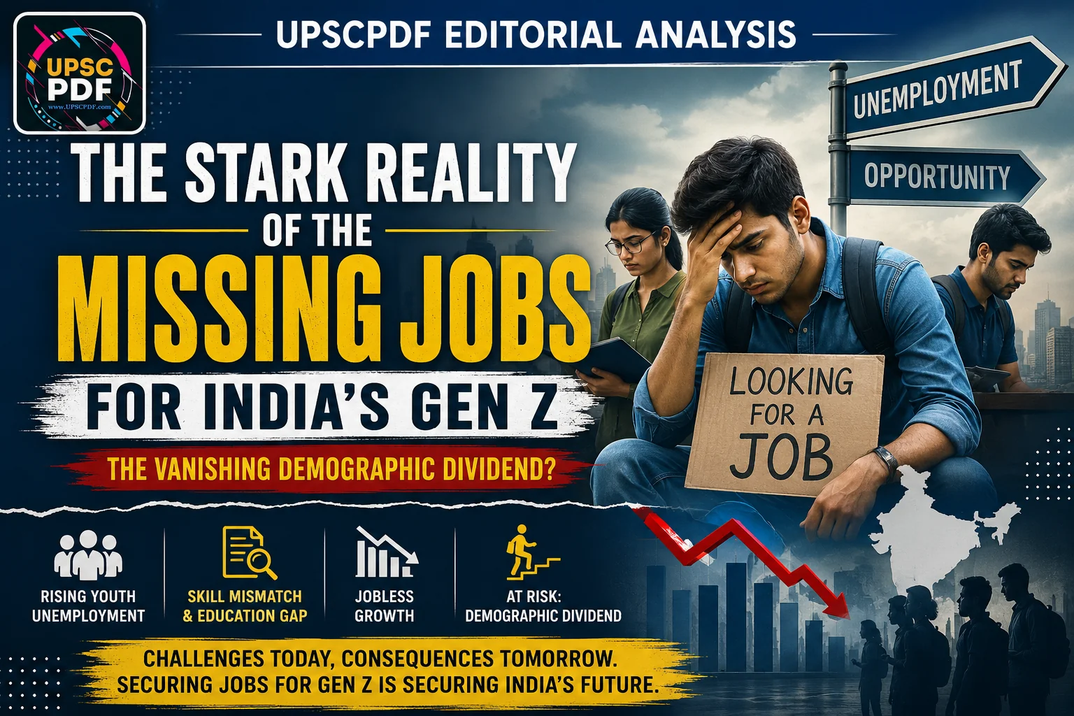 India’s Gen Z and the Jobs Crisis: The Vanishing Demographic Dividend : UPSCPDF Editorial Analysis