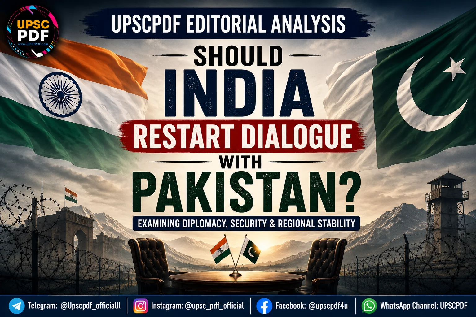 India-Pakistan Talks at a Crossroads: Should New Delhi Reopen Dialogue? : UPSCPDF Editorial Analysis