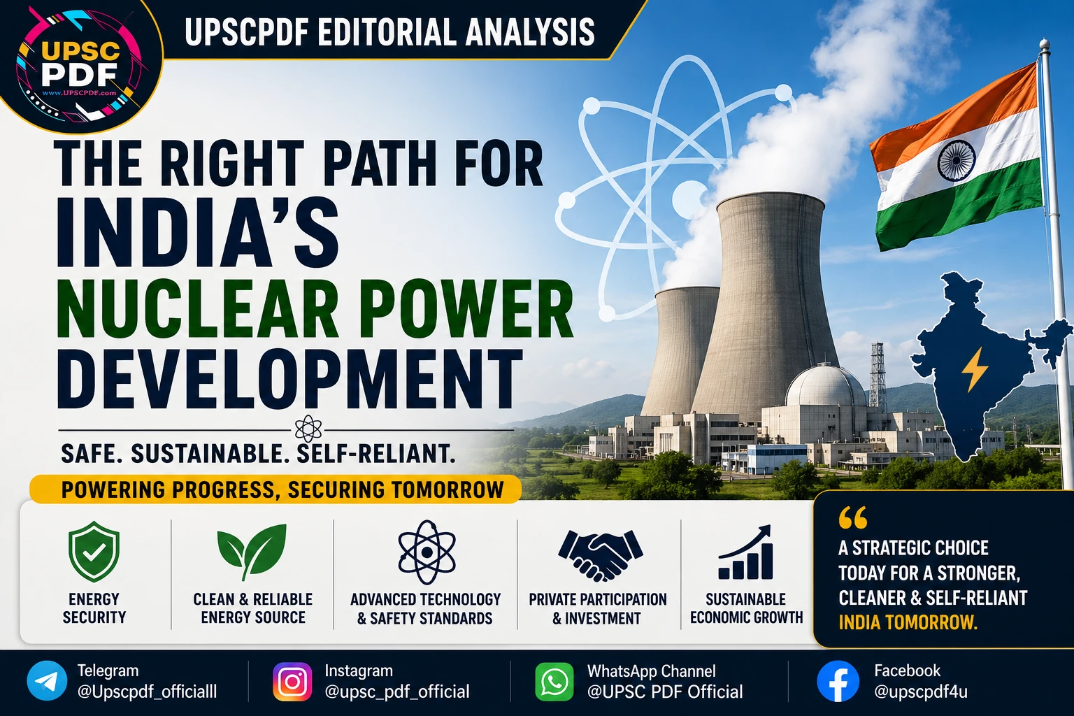 India’s Nuclear Future: Charting the Right Path for Sustainable Energy : UPSCPDF Editorial Analysis