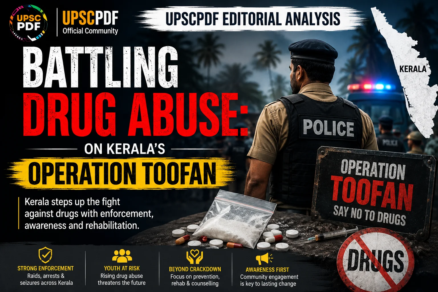 Kerala’s War on Narcotics: Decoding Operation Toofan : UPSCPDF Editorial Analysis