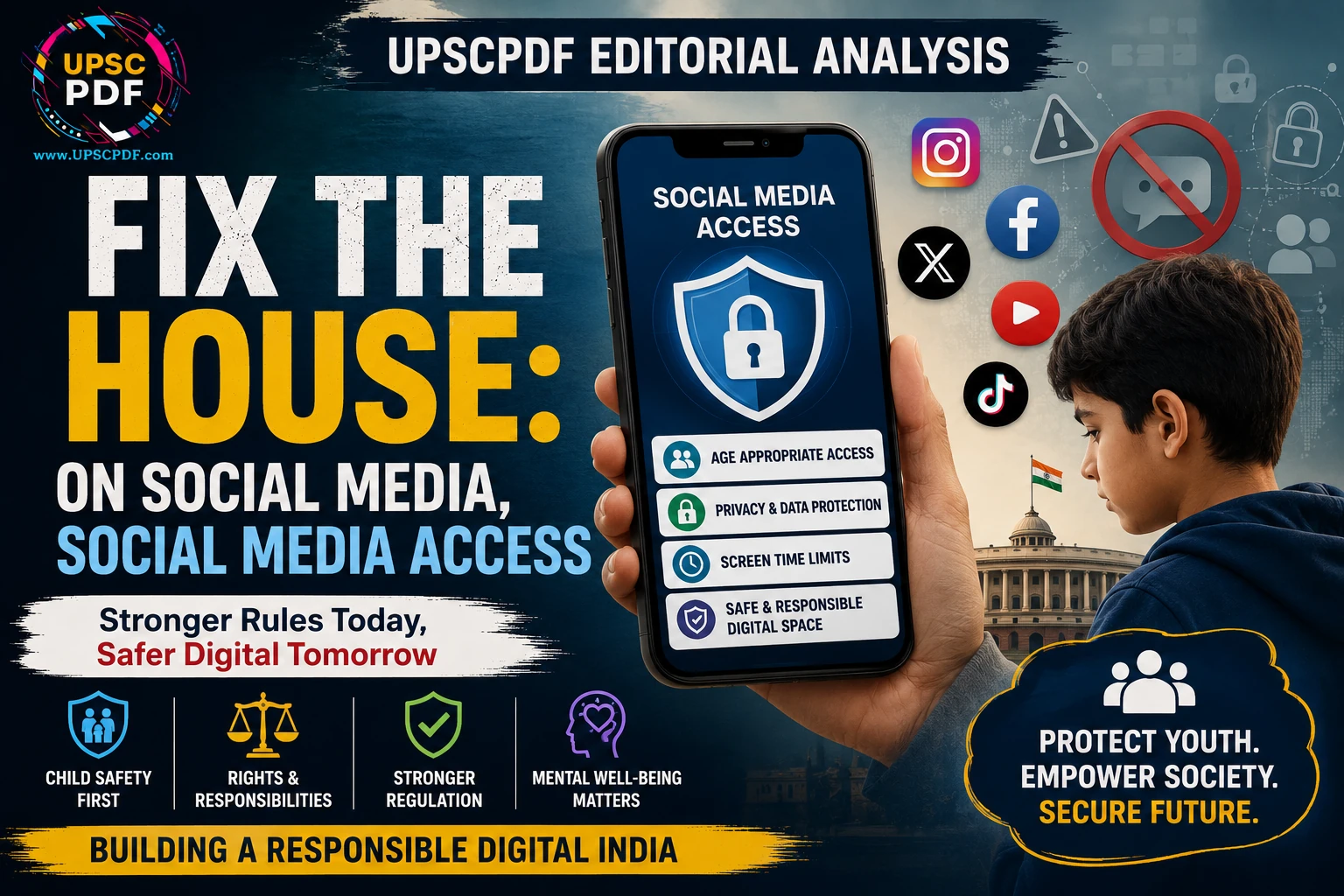 Fixing the Digital House: Regulating Social Media Access and Protecting Youth : UPSCPDF Editorial Analysis